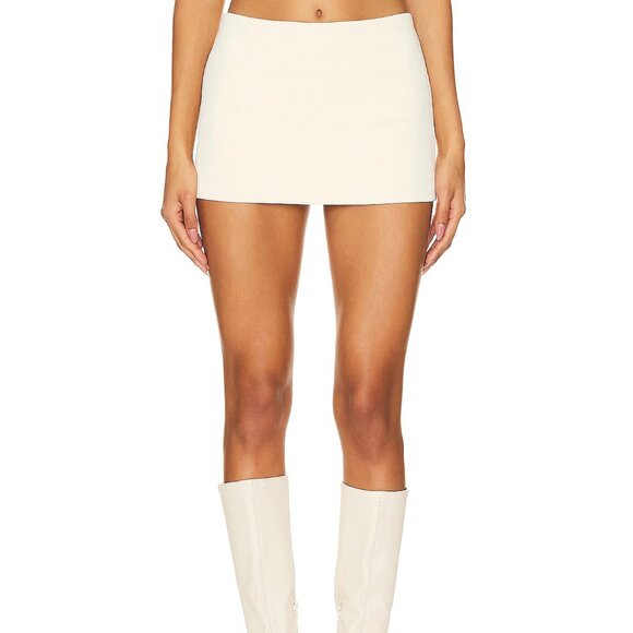 Loba Dresses & Skirts - LOBA Anabella Faux Leather Micro Skirt in Off White